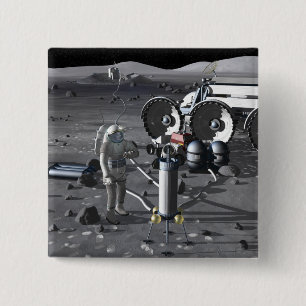 Future space exploration missions 2 inch square button