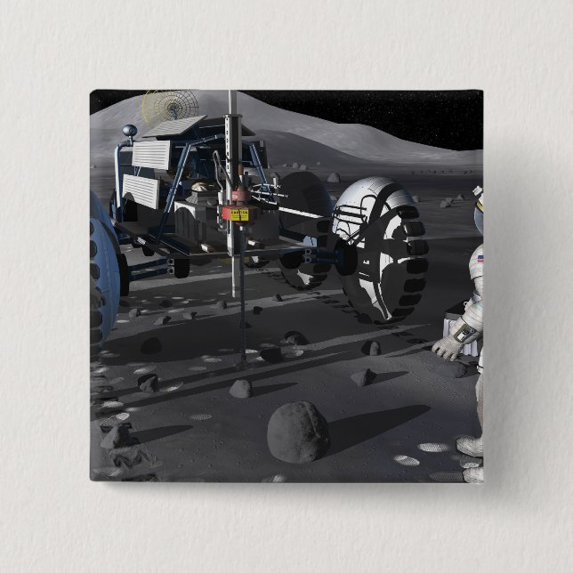 Future space exploration missions 2 inch square button (Front)