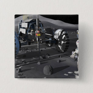 Future space exploration missions 2 inch square button