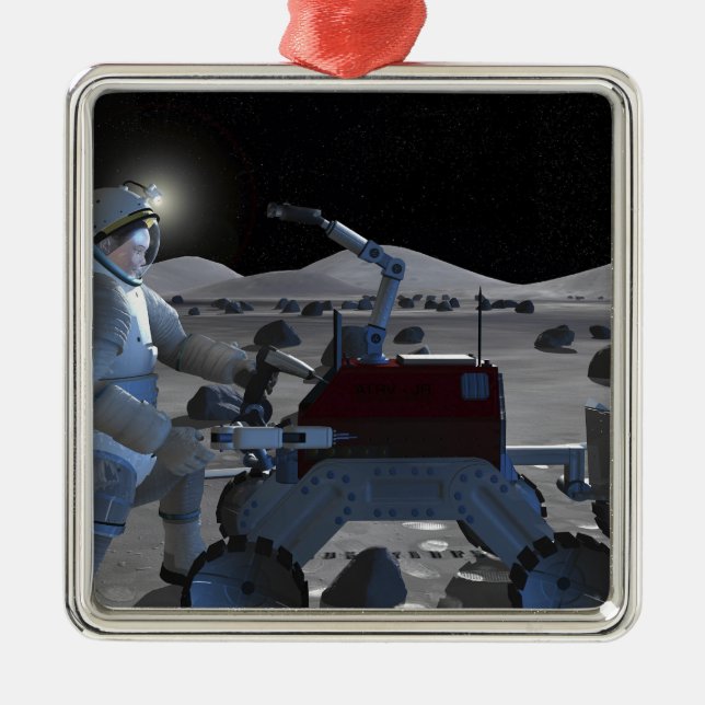 Future space exploration missions 7 metal ornament (Front)