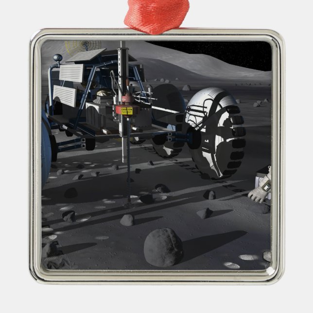 Future space exploration missions metal ornament (Front)