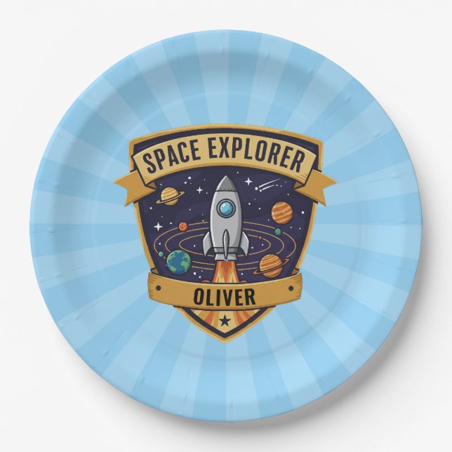 Future Space Explorer Paper Plate (Front)