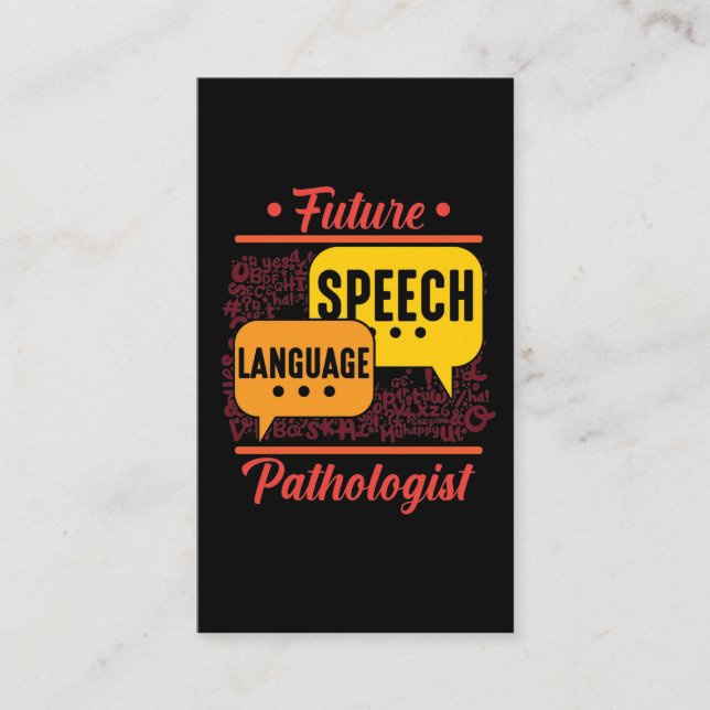 Future Speech Language Pathologist Logopedics Business Card (Front)