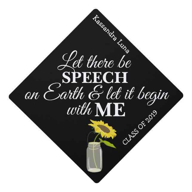 Future Speech Pathologist Grad Single Sunflower Graduation Cap Topper (Front)