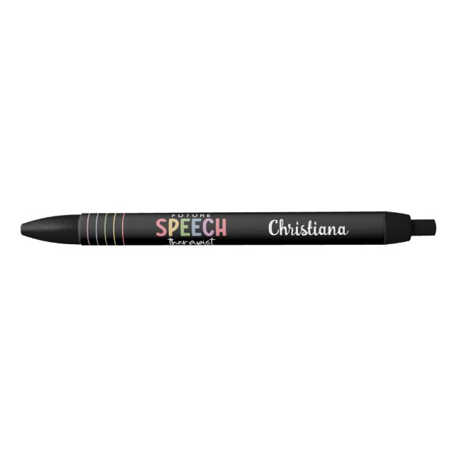Future Speech Therapist Future SLP Gift Black Ink Pen (Front)