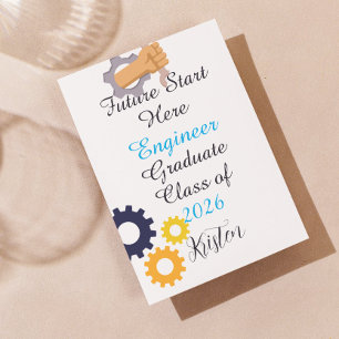 Future starts now.Personalized engineer graduation Card