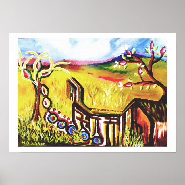 Future summer in the countryside art poster (Front)