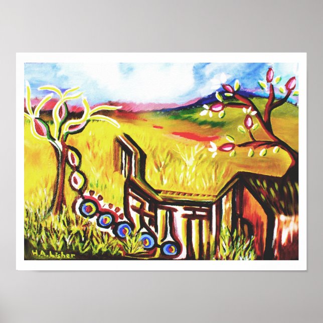 Future summer in the countryside art poster (Front)