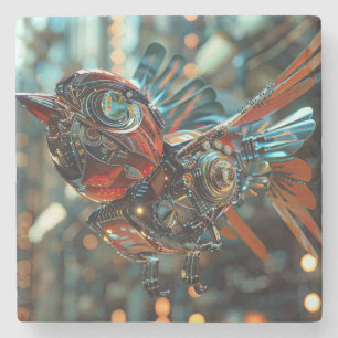 Future super powered electronic sparrow stone coaster