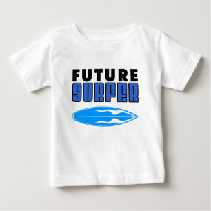 Future Surfer Blue Surf Board Baby T-Shirt