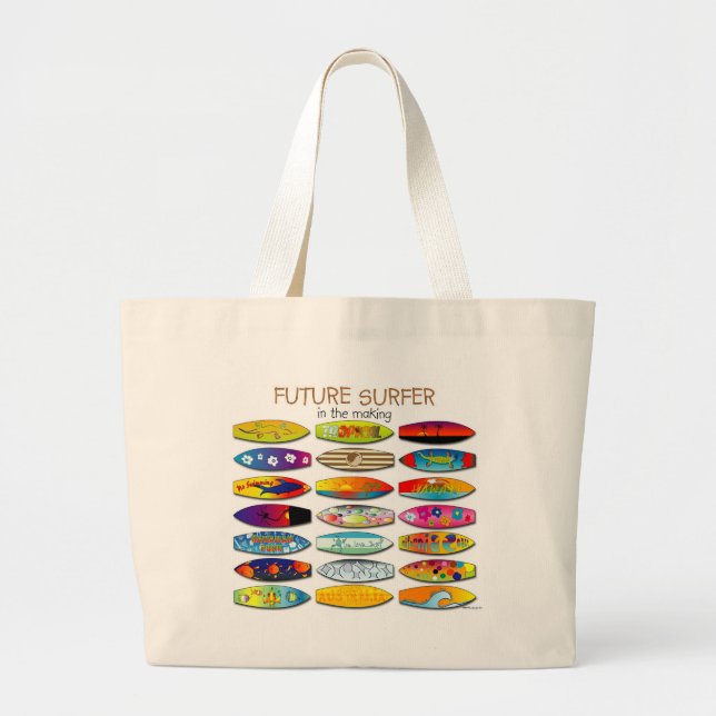 FUTURE SURFER IN THE MAKING LARGE TOTE BAG (Front)