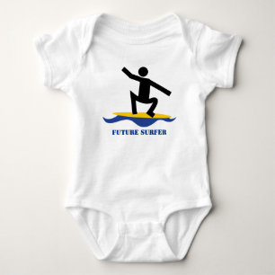 Future surfer, surfer on a surfboard custom baby bodysuit