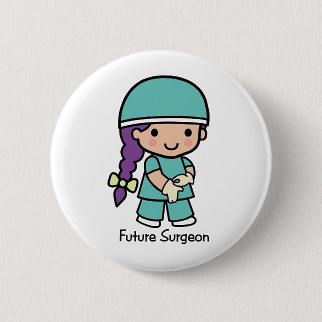 Future Surgeon - Girl 2 Inch Round Button (Front)