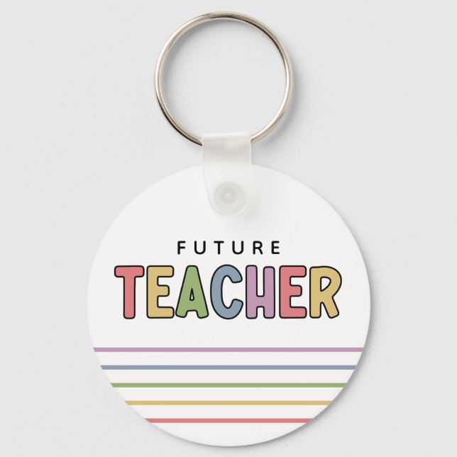 Future Teacher Colourful Cute  Keychain (Front)