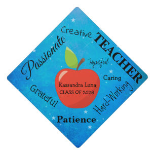 Future Teacher Words With Apple Graduation Cap Topper