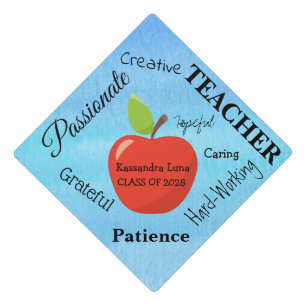 Future Teacher Words With Apple Graduation Cap Topper