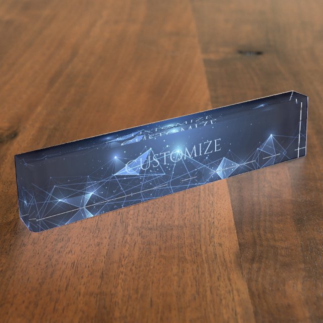 Future Tech Modern Blue Nameplate (Side)