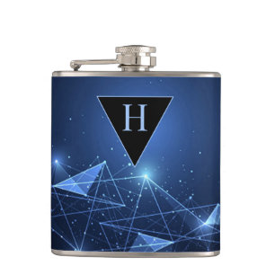 Future Tech Modern Monogrammed Hip Flask