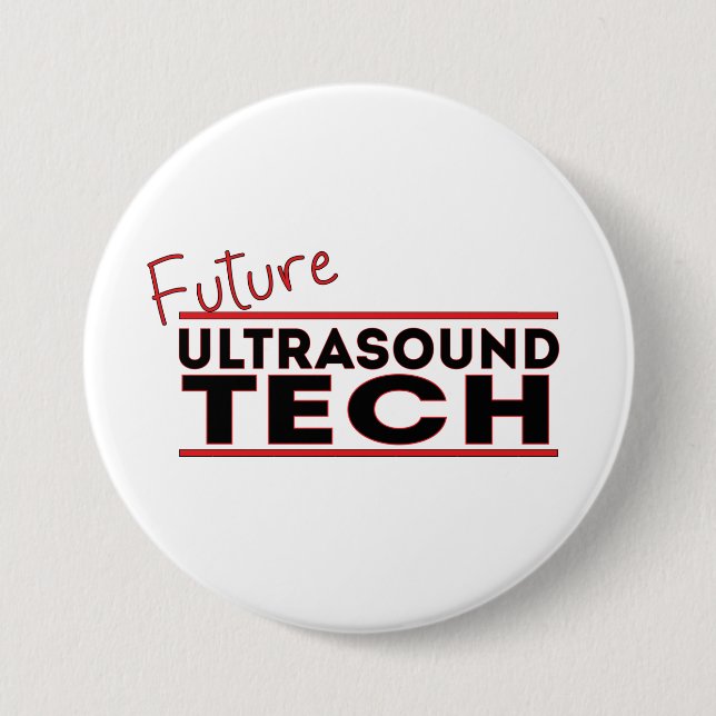Future Ultrasound Tech 3 Inch Round Button (Front)