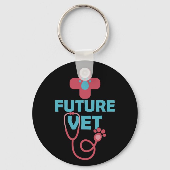 Future Vet Cute Veterinarian Keychain (Front)