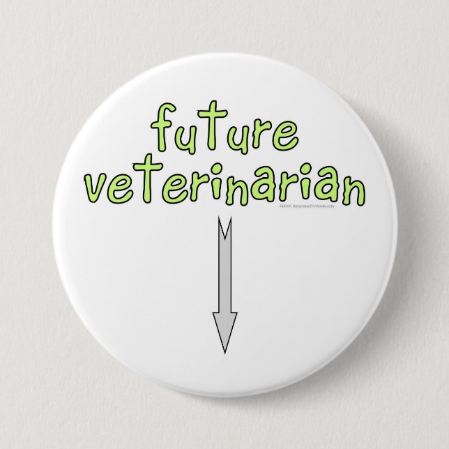future veterinarian 3 inch round button (Front)