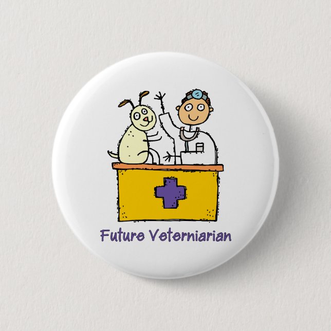 Future Veterinarian - Boy 2 Inch Round Button (Front)