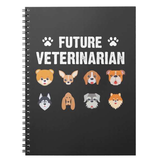 Future Veterinarian Dog Vet Tech Kid Animal Lover Notebook (Front)