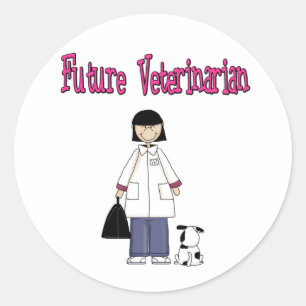 Future Veterinarian (Girl) Classic Round Sticker