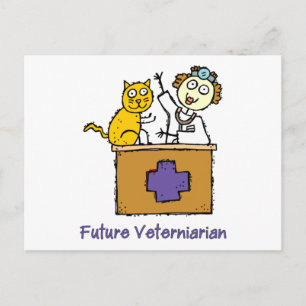 Future Veterinarian - Girl with Cat Postcard