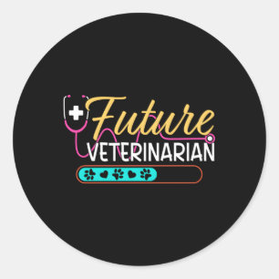 Future Veterinarian Stethoscope Future Vet Classic Round Sticker