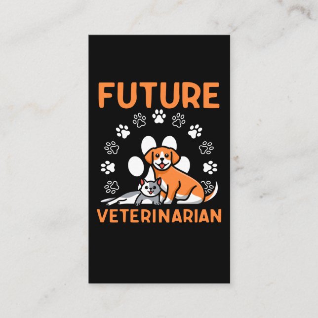 Future Veterinarian Student Vet Tech Pet Lover Business Card (Front)