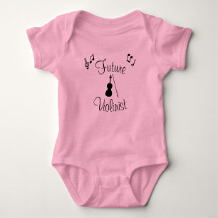 Future Violinist Pink Music Baby Bodysuit