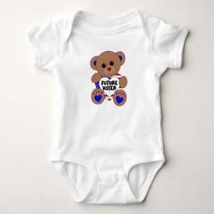 Future Voter Teddy Bear Kids Vote USA Elections Baby Bodysuit