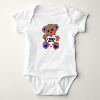 Future Voter Teddy Bear Kids Vote USA Elections Baby Bodysuit