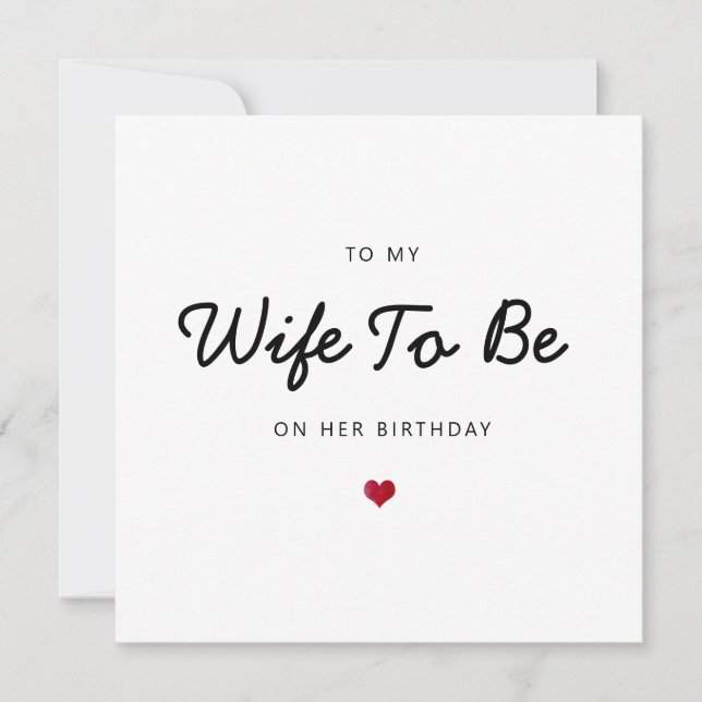 future wife romantic heart simple happy birthday card (Front)