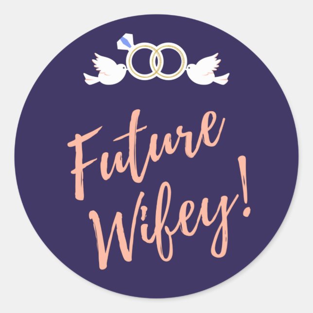 Future Wifey Love Birds  Classic Round Sticker (Front)