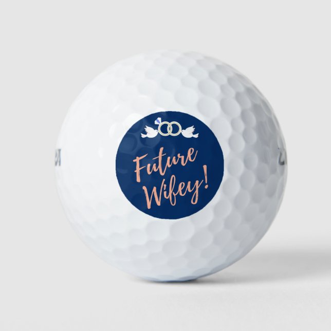 Future Wifey Love Birds in Deep Blue  Golf Balls (Front)