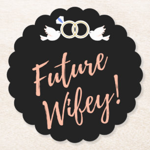 Future Wifey Love Birds  Paper Coaster