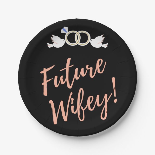 Future Wifey Love Birds  Paper Plate (Front)