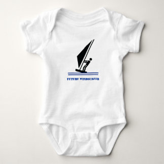Future windsurfer black, blue windsurfing custom baby bodysuit