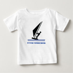 Future windsurfer black, blue windsurfing custom baby T-Shirt