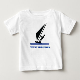 Future windsurfer black, blue windsurfing custom baby T-Shirt