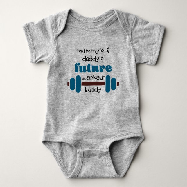 Future workout buddy baby bodysuit (Front)