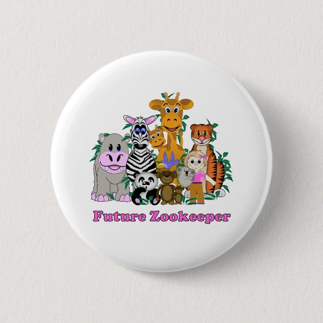 Future Zookeeper Girl 2 Inch Round Button (Front)