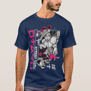 Futurism Samurai Girls Anime Art Glitch Aesthetic T-Shirt
