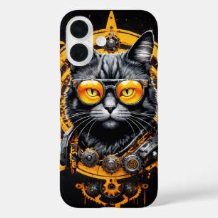 Futurist cyber yellow cat cover