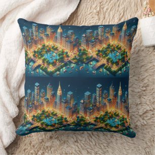 Futuriste Central Park Night Jetez Oreiller Design