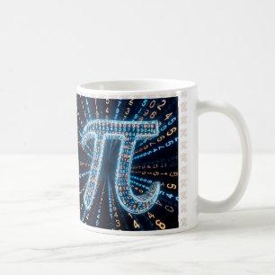 Futuristic π Mug – Pi Day March 14 Gift – Neon Mat