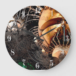 Futuristic 3D fractal Large Clock