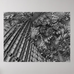 Futuristic 3D fractal Poster